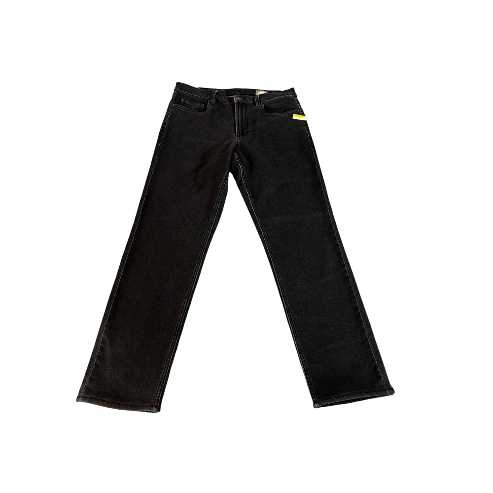 Faherty Stretch Terry Mens Straight Leg Jeans Charcoal Black Denim Size 32x28